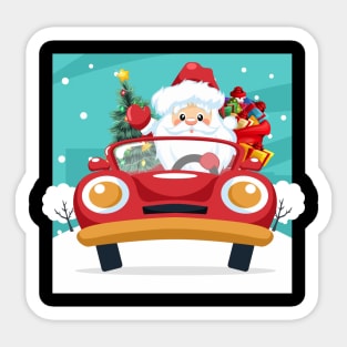 Driver Santa Sticker